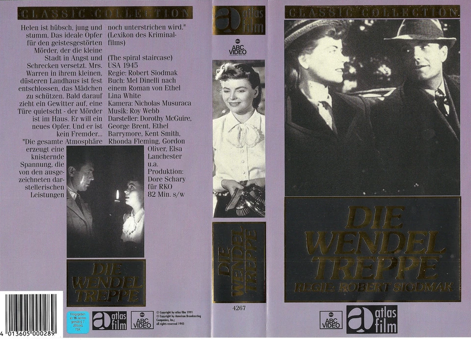 (VHS) Die Wendeltreppe - Dorothy McGuire, George Brent, Ethel Barrymore (1945) - Bild 1 von 1