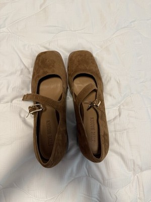 Steve Madden Women s 9.5 Brown Suede/Leather Mary Jane Square Toe Buckle