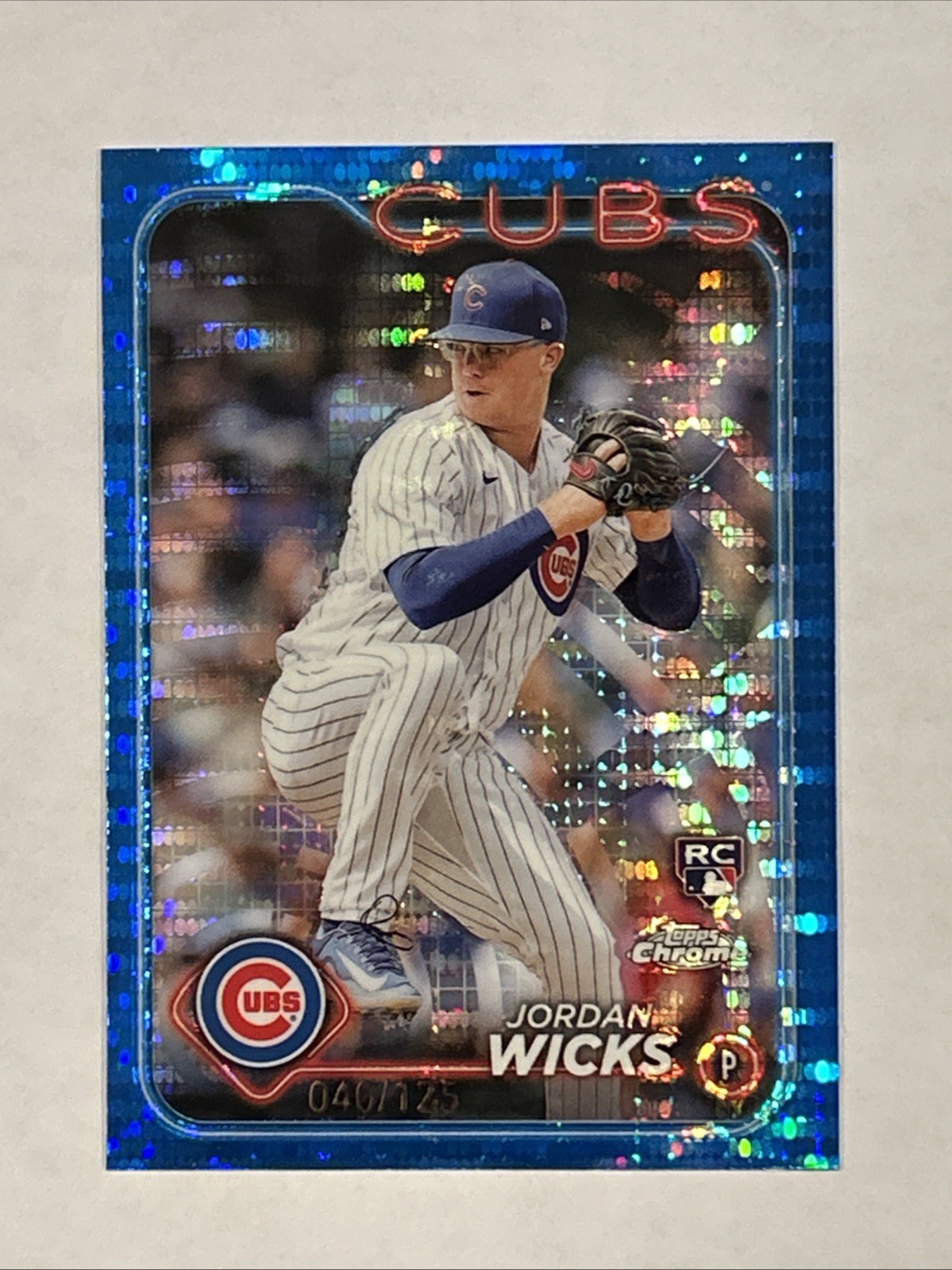 2024 Topps Chrome Blue Sonar #67 Jordan Wicks /125 Chicago Cubs Rookie Card