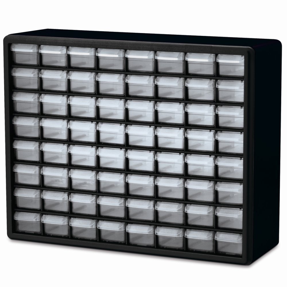 64-Drawer Plastic Storage Cabinet for Garage Beads Crafts Organizer