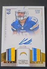 2013 National Treasures - Rookie Nfl Gear Materials Keenan Allen #17 RPA /25