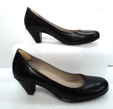 ECCO TOUCH 50 Classic Black Leather Pumps 2" heel, Sz 39 Round Toe