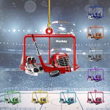 Personalized Christmas Ice Hockey Ornament 2025 Acrylic Hanging Decor
