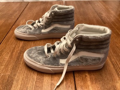 NEW Vans Sk8-Hi Size M 7.5 - W 9 High Top Faux Fur Sherpa Drizzle Grey 721278 