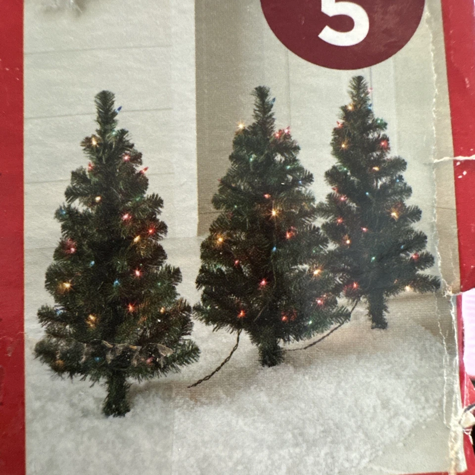 Wondershop Pre-Lit Pathway 2’ Christmas Trees Alberta Spruce Set of 3 New 2017 - Image 2 of 4