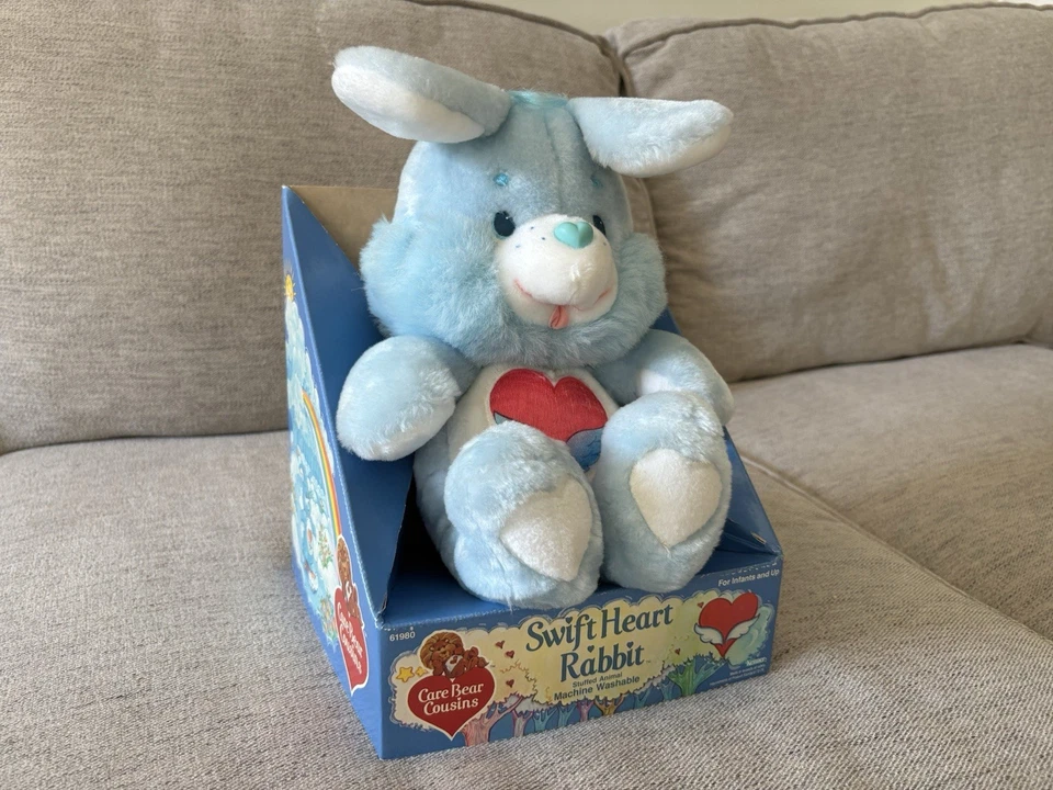 Vintage 1984 Kenner Care Bears Cousins Swift Heart Rabbit Plush With Box – Rare - Image 3 of 4