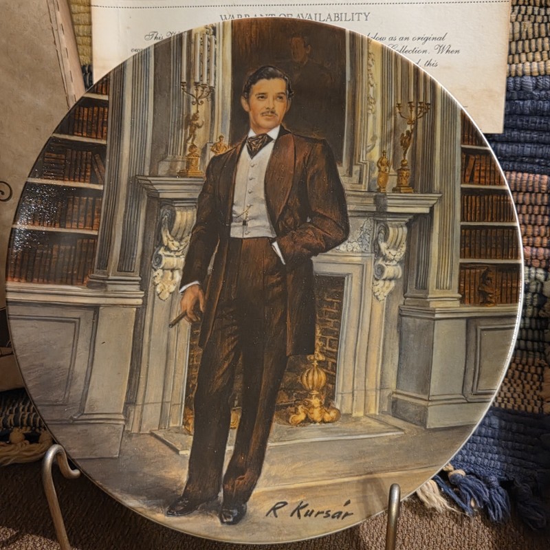 Edwin M. Knowles Limited Edition Gone With the Wind Rhett Plate COA Box 8.5"