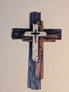 Wooden Cross With Cross and Nails Design Lightweight Decor Multiple Cross (USED)