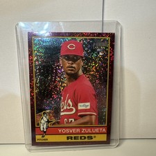 2025 Topps Heritage - Chrome Burgundy Sparkle Refractor #132 Yosver Zulueta (RC)