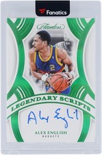 Alex English Nuggets Signed 2024-25 Panini Flawless Emerald #LSC-AEN #4/5 Card