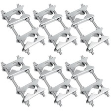 Double Antenna Mast Clamp - Heavy Duty Galvanized Iron Mount for Secure Pole-...