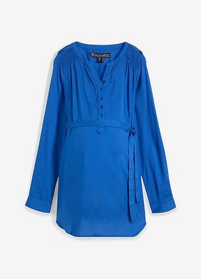 Umstands-und Stillbluse aus reiner Viskose Gr. 34 Arktisblau Damen-Bluse Neu