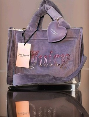 💜 NWT! JUICY COUTURE VIOLET/PURPLE VELOUR Crossbody Purse Mini