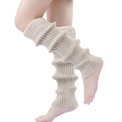 Womens Leg Warmers Ribbed Knit Long Cute Winter Warm Ankle Heap Boot Socks fo...
