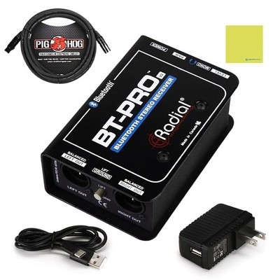Radial BT-Pro V2 Stereo Bluetooth Direct Box Bundle with Pig Hog 10ft Microph...