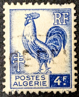 ALGERIEN 1944 Mi220 Gallischer Hahn Briefmarke old Stamp Timbre Sello used
