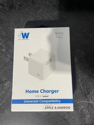 Just Wireless 1.0A/5W 1-Port USB-A Home Charger White