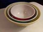 Vintage Pyrex Stackable Yellow, Green And Red Mixing Bowls