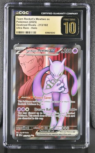 Pokemon Team Rocket's Mewtwo ex Destined Rivals Ultra Rare #213 CGC 10 Pristine