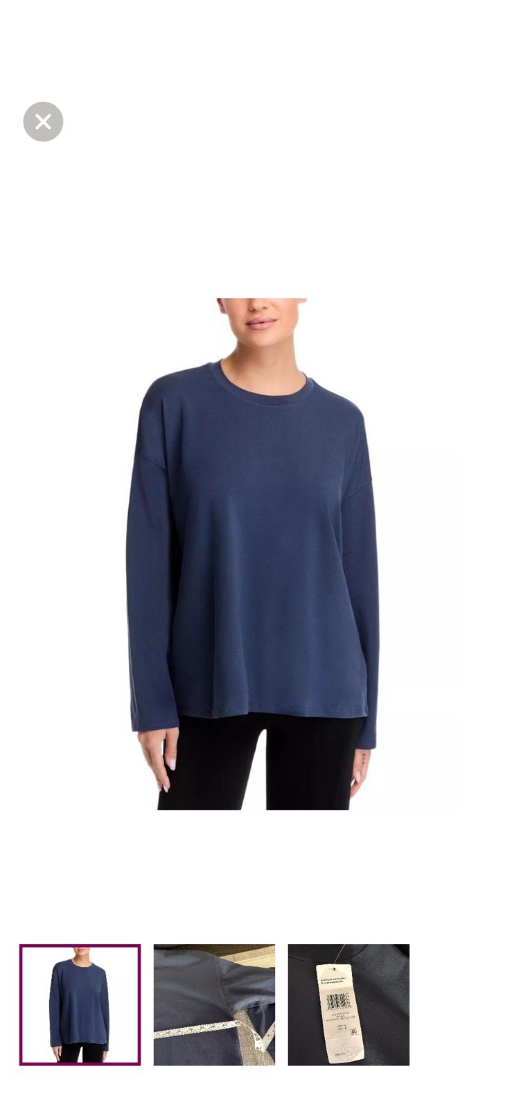 Eileen Fisher Ocean Long Sleeve Top Large NWT