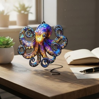 Octopus Acrylic Suncatcher, Ocean Lover Window Decor