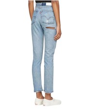RE/DONE LEVIS Jeans Womens 26 Skinny Straight Indigo Ass Rip Denim USA Made VTG