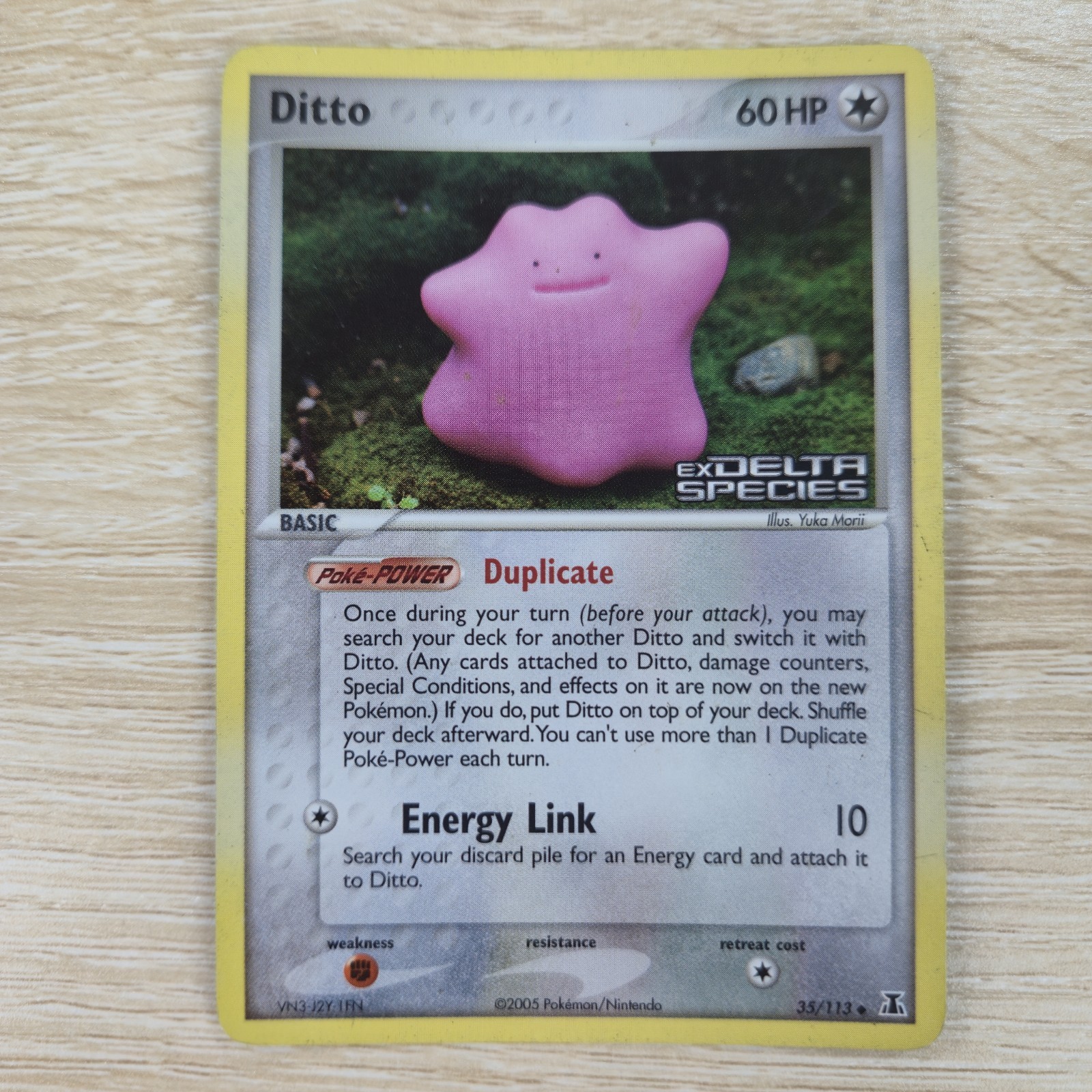 MP Ditto 35/113 Reverse Holo EX Delta Species Stamped 2005 Pokemon Card TCG