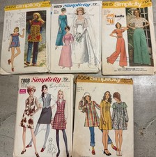 Lot of 5 Vintage Sewing Patterns All Women  s Sz 10, 5615, 6825, 5423, 5065, 7808