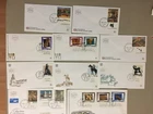Ten israel fdc with ART TAB stamps-5 sets