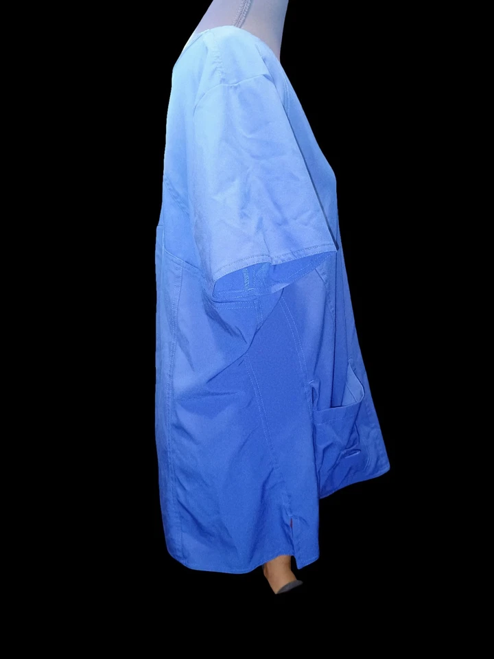 Blusa Médica Med Couture Touch Cuello en V Azul Real para Mujer Foto 3 de 4