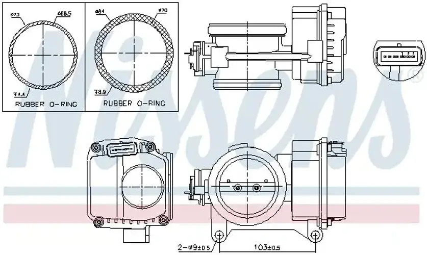 Air throttle body Electric 955096 NISSENS for RENAULT DACIA OPEL