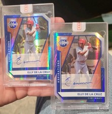 2 Elly De La Cruz Panini Extra Edition Blue Aspirations Die Cut Auto /82 Lot