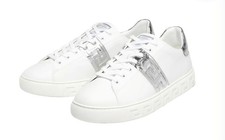 Versace Croc-Print Wht Silver Leather (Unisex) Snkers EU 40 /US Mens Sz 7 Wmns 9
