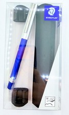 New STAEDTLER TRX Aluminium Fountain Pen Blue M Nib Black Case Gift Set Germany