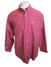Ariat Pro Series Red Micro Plaid L/S Button Down Shirt Size- 2XL