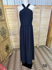 Bill Levkoff Bridesmaid Or Prom Dress Long Size 10 Navy Polyester New