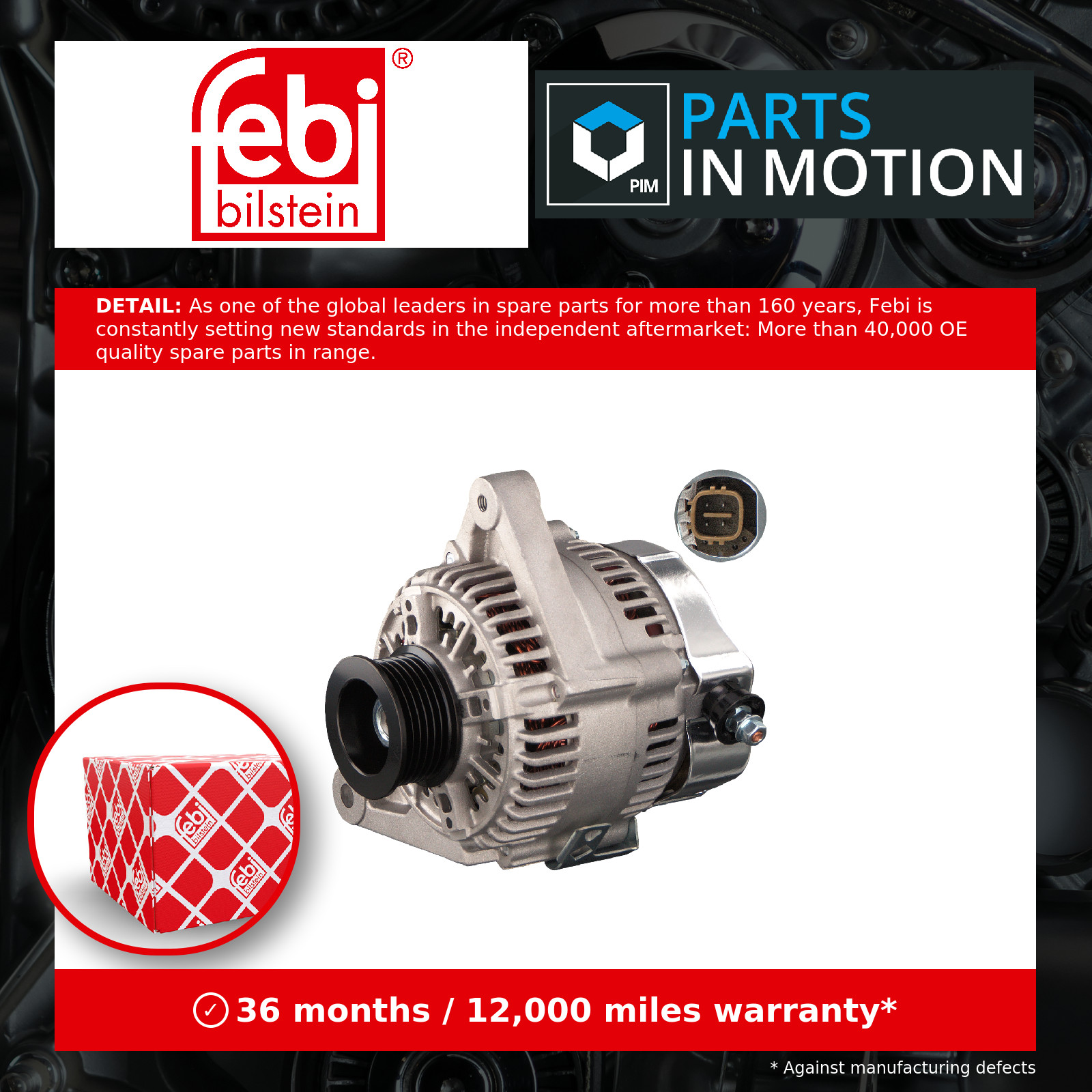 Febi Bilstein 101538 Alternator 12V Voltage OE Quality Replacement Fits Toyota - Image 4