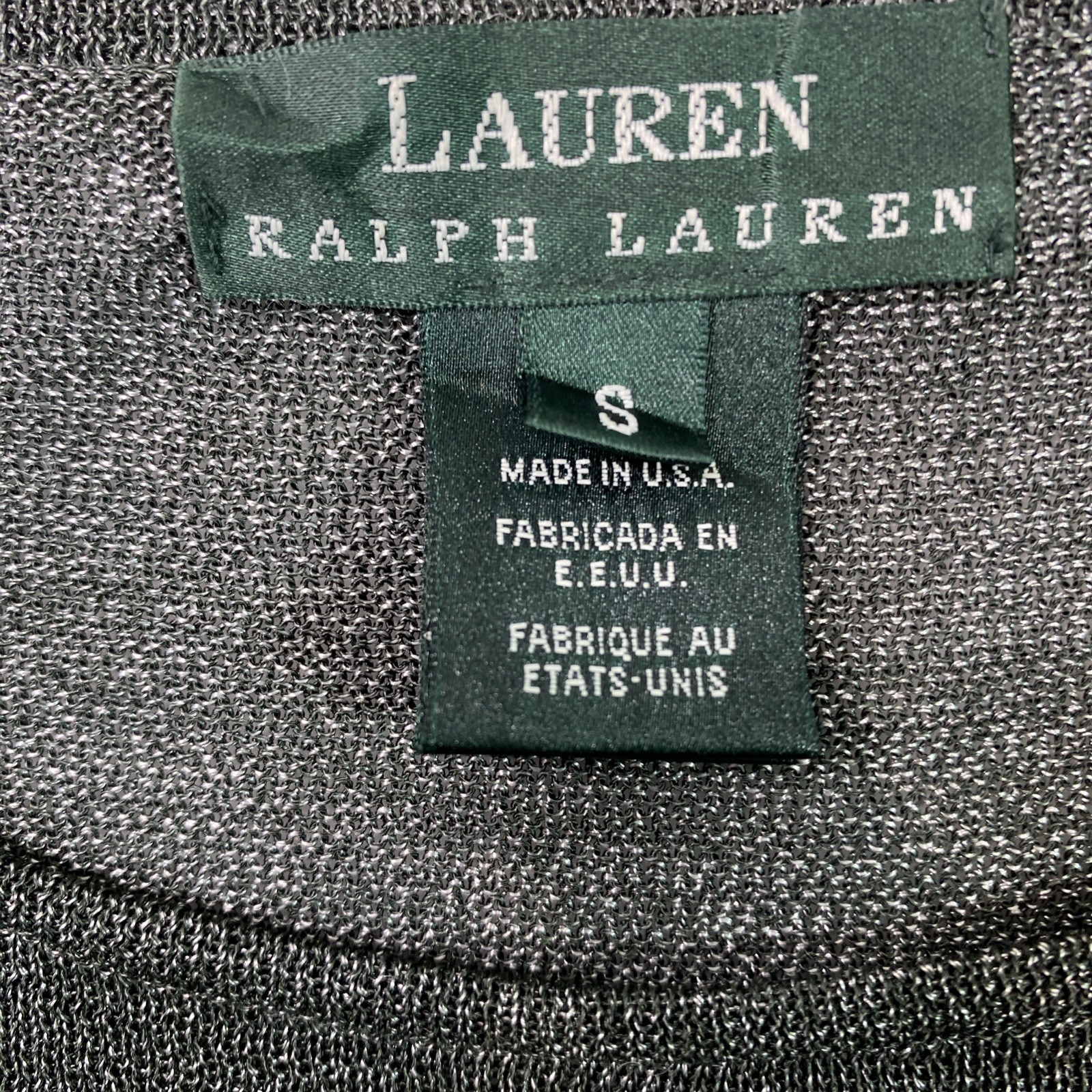 Lauren Ralph Lauren Women's Top Small Knit Long Sleeve Vtg Made in USA Grey thumbnail 5