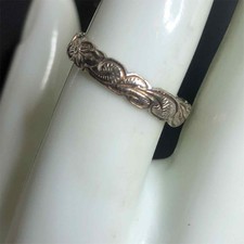 7650 Vintage Signed MD 925 ornate scroll band ring sz 8 Ring 2.1 grams