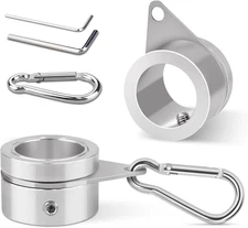 2 Pack Aluminum Alloy Flag Pole Rings, 360 Degree Rotating Flagpole Flag Mountin