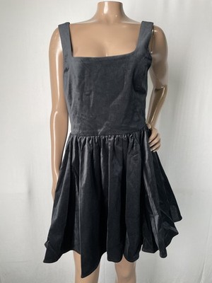 J.Crew Womens Mini Dress Black Size 8 Fit and Flare Pleated Velvet Strap  Sleeve | eBay