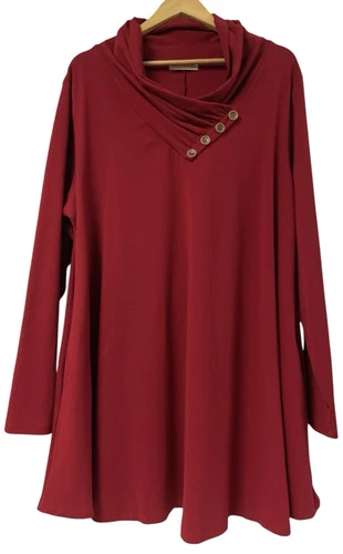 Abito Larace 5X Rosso Manica Lunga Divertente Scollo Vacanze Viaggio Festa San Valentino Amore