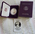 1986 American Eagle 1-Ounce Proof Silver Dollar Bullion Coin, Case & Box, Uncirc
