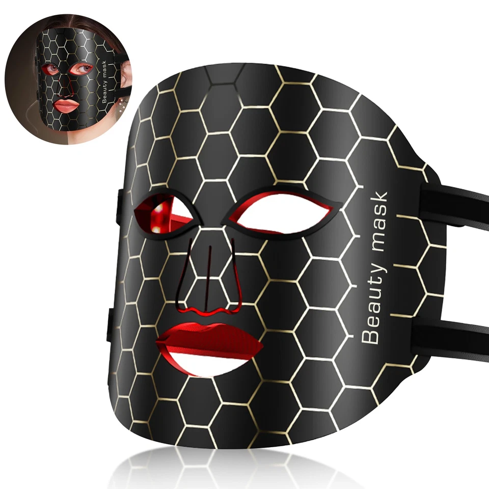 7 Colors LED Light Photon Face Mask Rejuvenation Facial Skin Therapy Wrinkle USA - Image 2 of 4