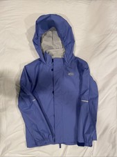 REI Co-op Rain Jacket Kids Small Lavender Hooded Waterproof Windbreaker Shell