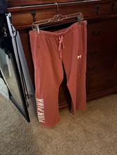 VS PINK NWT Wide Leg Sweat Pants Fleece Pink Size Large mulberry color 2015