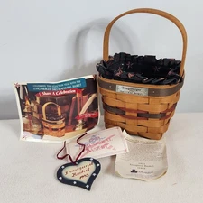 Longaberger 1993 Inaugural Basket+Prot+Liner~2nd in Series~AMERICANA Red/Blue