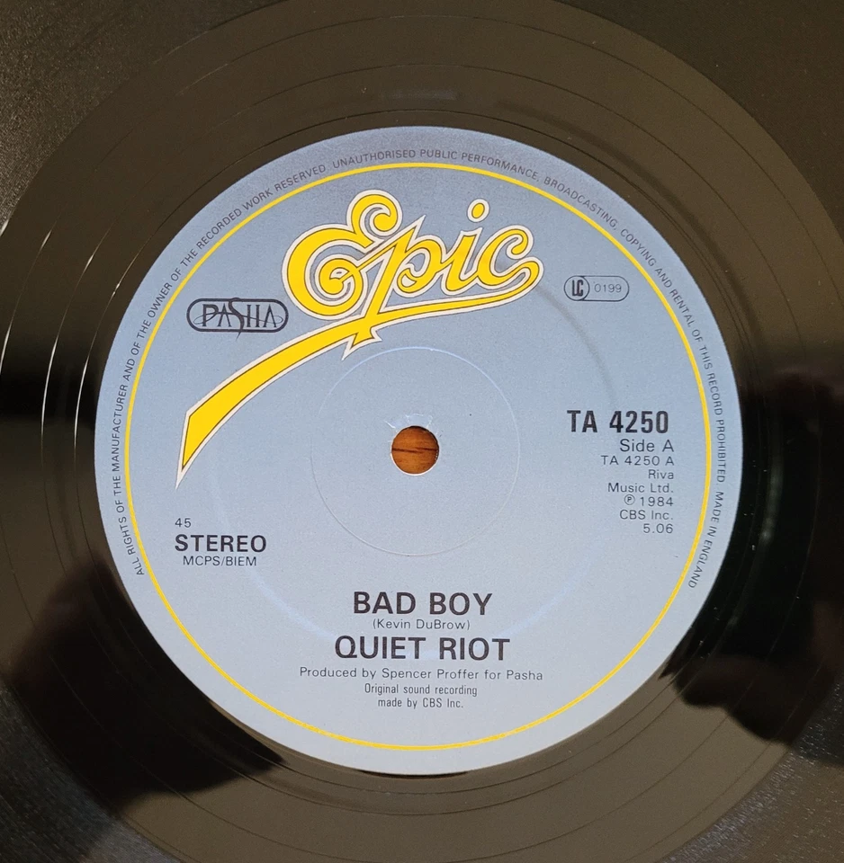 Quiet Riot Bad Boy Mental Health Live Slick Black Catillac 12" UK Press 1984 VG+ - Image 4 of 4
