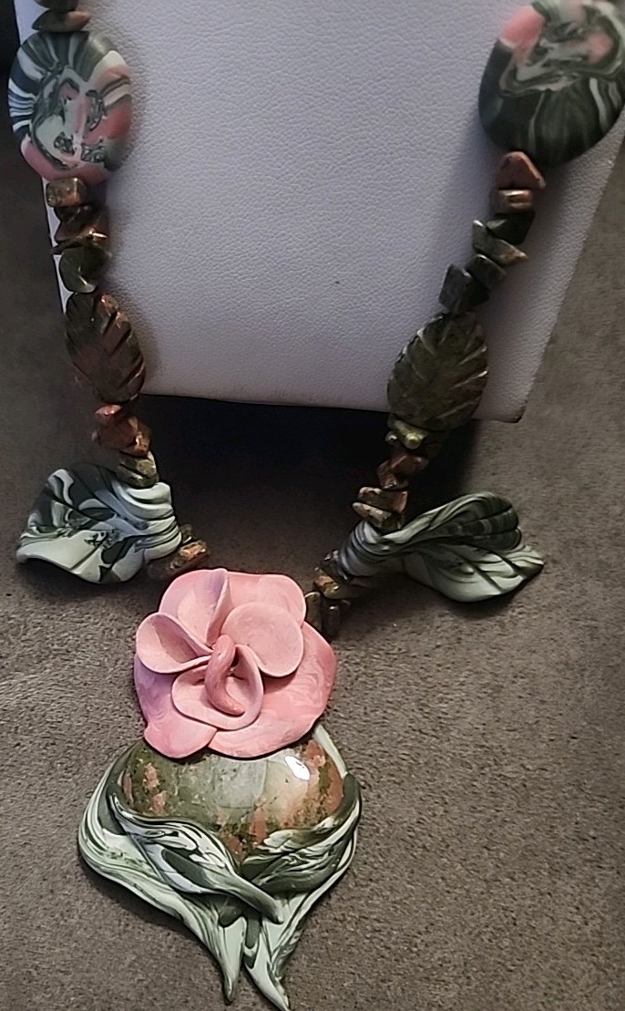 Multicolor Handcrafted Polymer Clay Necklace - image 4