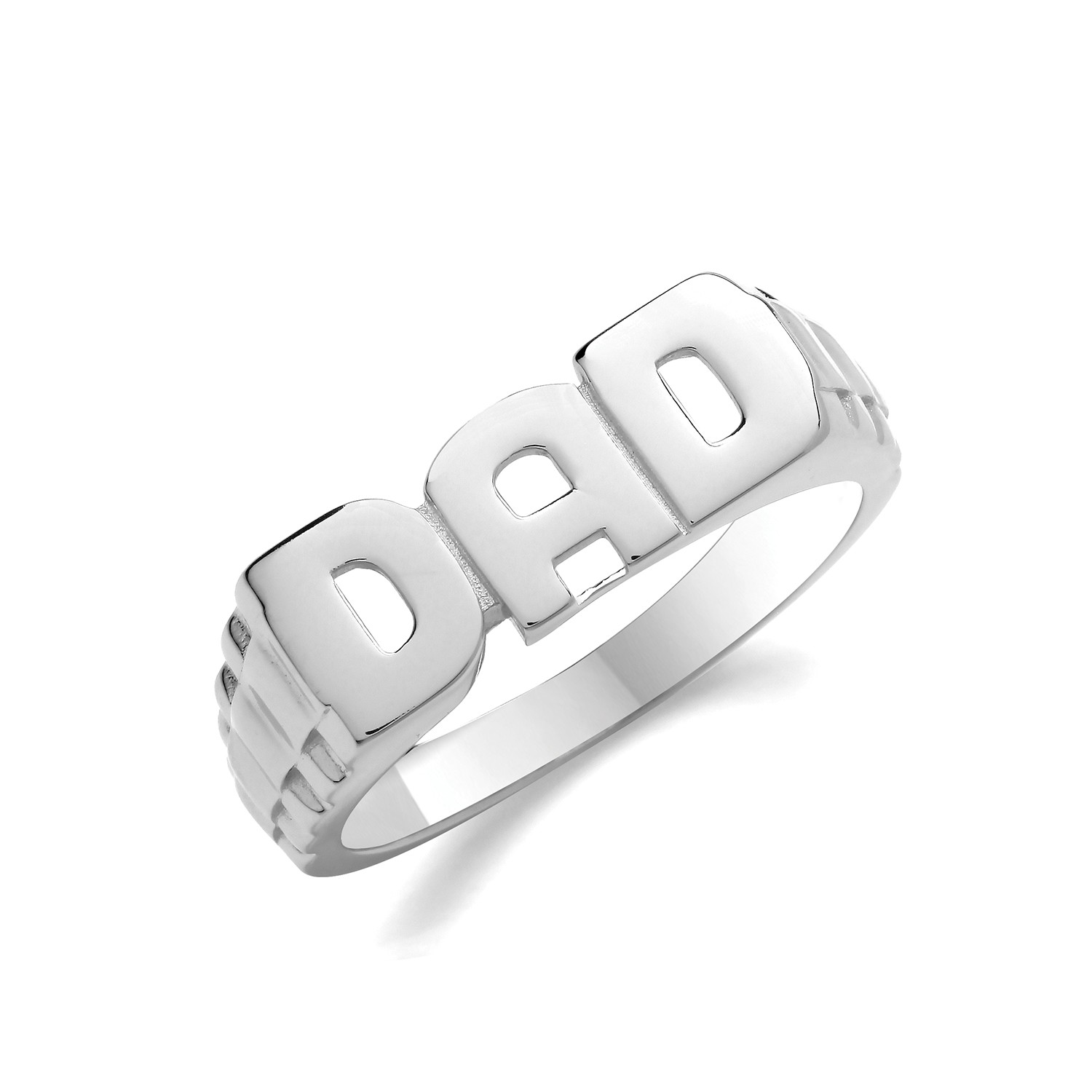 Bague Dad Homme Argent Fin 925 - Alliance Graphique pour Homme Taille 62